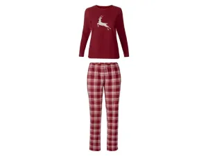 esmara® Dámske flaušové pyžamo (XS (32/34), červená)