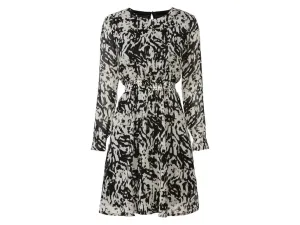esmara® Dámske šifónové šaty (40, čierna/biela)