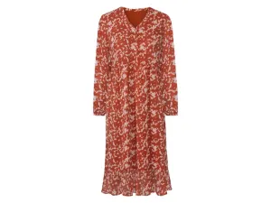 esmara® Dámske šifónové šaty (40, vzor/oranžová)