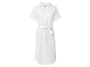esmara® Dámske ľanové maxi šaty (38, biela)
