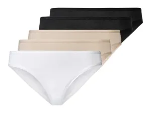 esmara® Dámske nohavičky, 5 kusov (L (44/46), čierna/biela/telová)