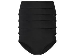 esmara® Dámske nohavičky s vysokým pásom, 5 kusov (S (36/38), čierna) #7916822