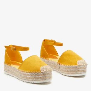 Žlté dámske sandále a'la espadrilky na platforme Indira - Topánky