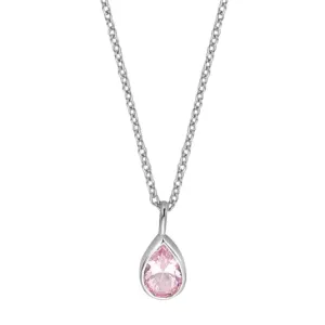 ESPRIT strieborný náhrdelník s ružovým zirkónom ESNL01601142