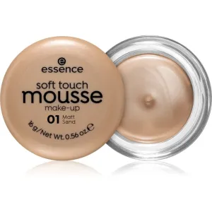 Essence Soft Touch Mousse 16 g make-up pre ženy 01 Matt Sand na veľmi suchú pleť