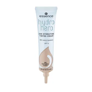 Essence Hydro Hero 24H Hydrating Tinted Cream SPF15 30 ml make-up pre ženy 05 Natural Ivory na veľmi suchú pleť; na dehydratovanu pleť