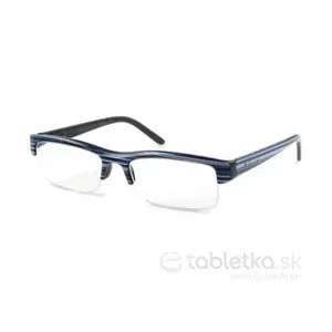 American Way okuliare na čítanie Flex modre s pruhmi + púzdro, +2.50