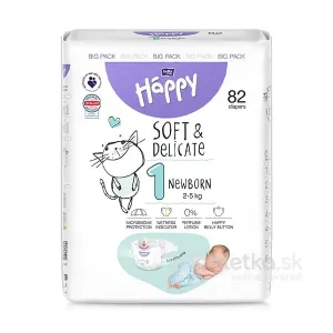Bella Happy Soft&Delicate 1 Newborn detské plienky (2-5kg) 42ks