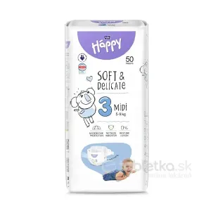 Bella Happy Soft&Delicate 3 Midi detské plienky (5-9kg) 50ks