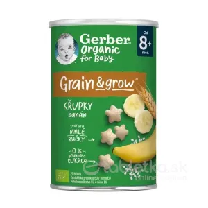 Gerber Organic Chrumky Ryžovo-pšeničné s banánom 8m+, 35g