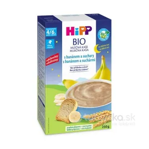 HiPP BIO mliečna kaša dobrú noc s banánmi a suchármi 4+, 250g
