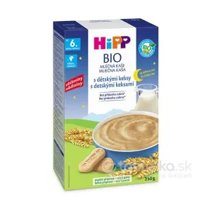 HIPP BIO mliečna kaša dobrú noc s detskými keksami 6+, 250g