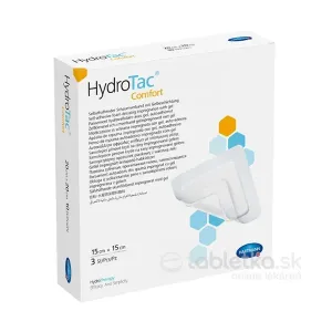 HydroTac Comfort - krytie na rany penove hydropol. impregnovane gélom, samolepiace (15x15 cm) 3 ks