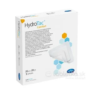 HydroTac Comfort - krytie na rany penové hydropol. impregnovane gélom, samolepiace (20x20 cm) 3 ks