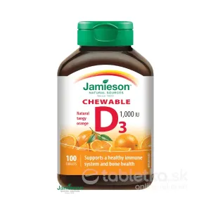 Jamieson Vitamín D3 1000IU tablety na cmúľanie pomaranč 100 tbl
