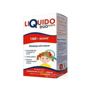 LiQuido DUO FORTE proti všiam šampón 200 ml + (sérum 125ml + hrebienok+čapica) zadarmo, 1x1 set