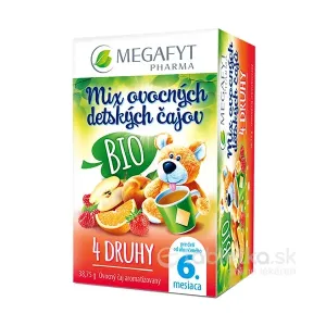MEGAFYT Mix BIO ovocných detských čajov 4 druhy čajov 6m+, 20 vrecúšok