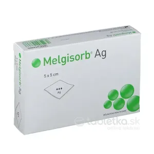 Melgisorb Ag 5x5 cm antimikrobiálny alginátový obväz 10 ks #2857012