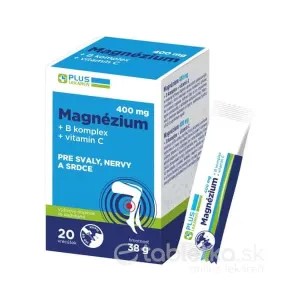PLUS LEKÁREŇ Magnézium 400 mg+B komplex+vitamín C 20 vreciek