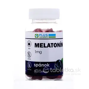 PLUS LEKÁREŇ Melatonín 1mg želé cukríky, čučoriedková príchuť 60ks