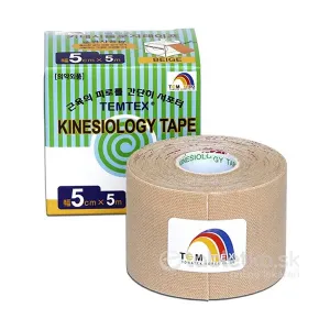 TEMTEX KINESOLOGY TAPE tejpovacia páska, 5 cm x 5 m, béžová - 1 ks
