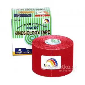 TEMTEX KINESOLOGY TAPE tejpovacia páska, 5 cm x 5 m, červená 1x1 ks #2860359