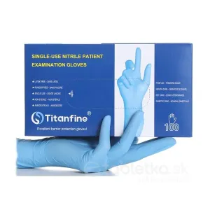Titanfine Nitrilové vyšetrovacie rukavice veľkosť S, bez púdru 100ks