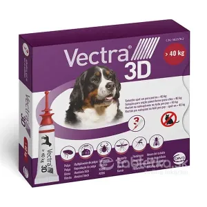 Vectra 3D spot-on psy XL (40kg) roztok na kožu 3x8ml