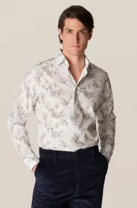 Bavlnená košeľa Eton pánska, biela farba, slim, s klasickým golierom #179389