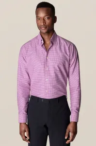 Košeľa Eton pánska, bordová farba, regular, s klasickým golierom #170735