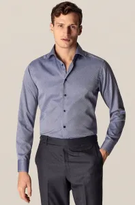 Košeľa Eton pánska, tmavomodrá farba, slim, s klasickým golierom #5588513