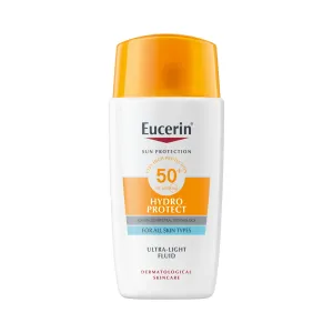 Eucerin Sun Hydro Protect Ultra-Light Face Sun Fluid SPF50+ 50 ml opaľovací prípravok na tvár pre ženy na dehydratovanu pleť