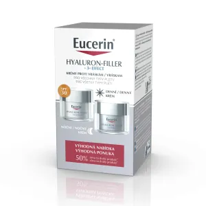 Eucerin HYALURON-FILLER+3xEFFECT SPF30 DUO denný krém 50 ml + nočný krém 50 ml (zľava na 2.produkt) 1x1 set