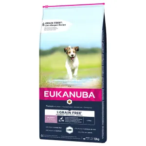 Eukanuba Grain Free Puppy Small / Medium Breed s lososom - výhodné balenie: 2 x 12 kg