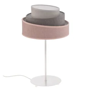 Stolová lampa Pastell Trio ružová/sivá 50 cm