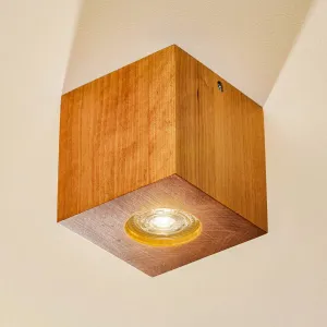 Stropné svetlo Ara ako drevená kocka