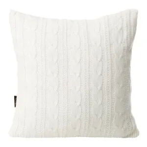 Biela dekoračná obliečka na vankúš s pleteným vzorom ARIEL2 45x45 cm