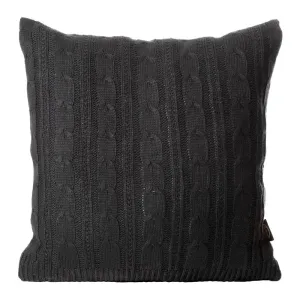 Čierna dekoračná obliečka na vankúš s pleteným vzorom ARIEL2 45x45 cm