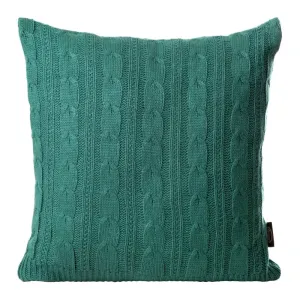 Zelená dekoračná obliečka na vankúš s pleteným vzorom ARIEL2 45x45 cm