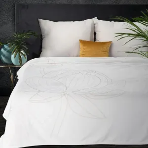 ArtFir Prikrývka na posteľ LILI 1 | biela zlatá 150 x 200 cm #760025