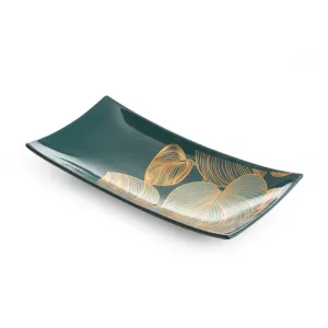 Dekoračný tanier SALVIA3 s motívom listov 30x15x5 cm