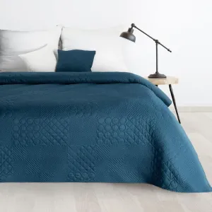 Dizajnový prehoz na posteľ Boni tmavo modrej farby Šírka: 170 cm | Dĺžka: 210 cm