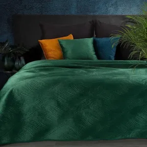 Kvalitný prešívaný prehoz na posteľ tmavo zelenej farby Šírka: 170 cm | Dĺžka: 210 cm