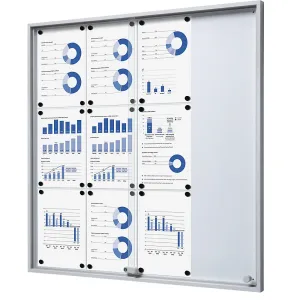 Informačná skrinka s posuvnými dverami eurokraft pro