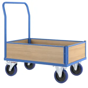 Plošinový vozík s drevenými stenami eurokraft pro #3733924