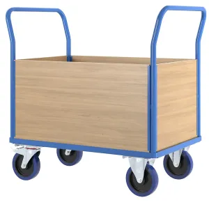 Plošinový vozík s drevenými stenami eurokraft pro #3733925