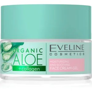 Eveline Cosmetics Organic Aloe+Collagen aktívny intenzívne hydratačný gélový krém s upokojujúcim účinkom 50 ml