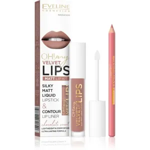 Eveline OH! My Velvet Lips Matt Lip Kit sada na pery pre matný efekt 11 Cookie Milkshake 4,5 ml