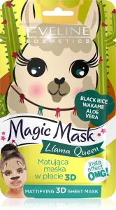 Eveline Cosmetics EVELINE Magic Mask zmatňujúca látková maska Llama Queen