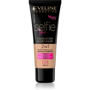 Eveline Selfie Time 2in1 Foundation & Concealer 03 Vanilla dlhotrvajúci make-up 2v1 30 ml